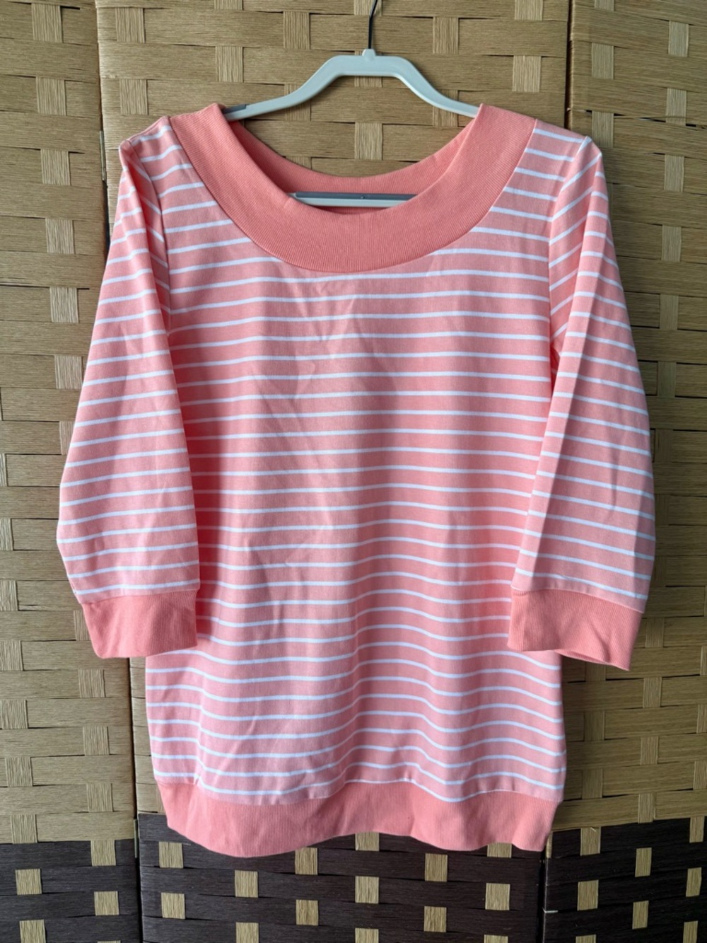 Striped Coral Pink Long Sleeve Tee